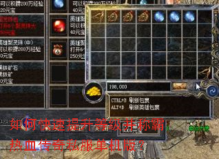 如何快速提升等级并称霸热血传奇私服单机版? 如何快速提升等级并称霸热血传奇私服单机版?