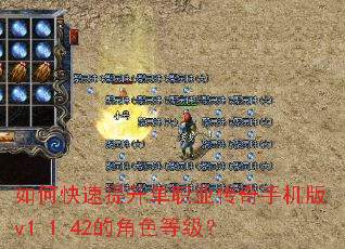 如何快速提升单职业传奇手机版v1.1.42的角色等级? 如何快速提升单职业传奇手机版v1.1.42的角色等级?