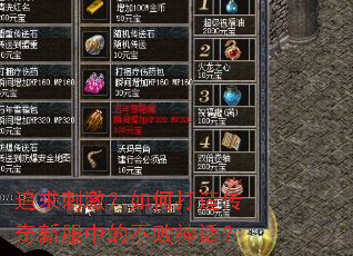 追求刺激?如何打造传奇新服中的不败神话? 追求刺激?如何打造传奇新服中的不败神话?