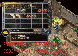 如何用襄阳之战4947小龙女431300249组合打出传奇最高伤害? 如何用襄阳之战4947小龙女431300249组合打出传奇最高伤害?