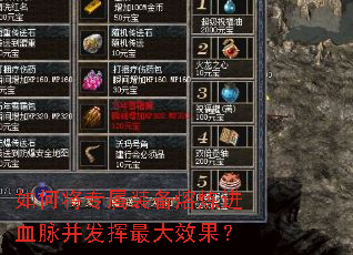 如何将专属装备熔炼进血脉并发挥最大效果? 如何将专属装备熔炼进血脉并发挥最大效果?