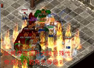 如何快速提升大陆特殊传奇游戏中的角色等级? 如何快速提升大陆特殊传奇游戏中的角色等级?